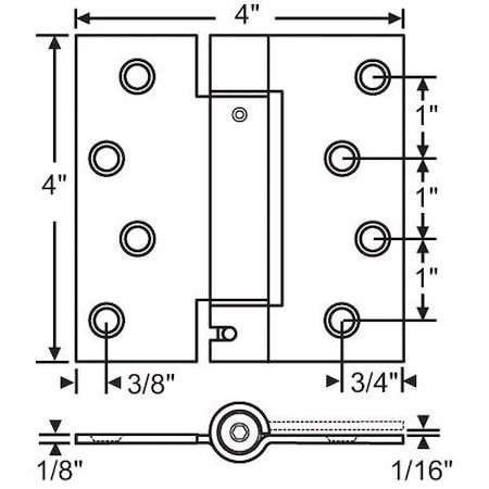 Strybuc 4in x 4in Spring Hinge 56-403SNK